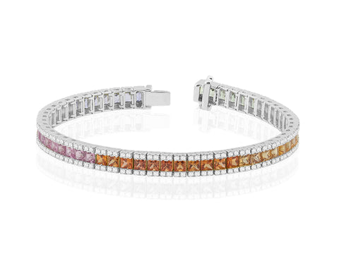 B-52503-CS-W  Diamond & Colour Sapphire Bracelet