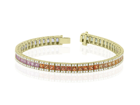 B-52503-CS-Y  Diamond & Colour Sapphire Bracelet