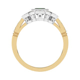 R-25205-EM-Y  Diamond & Emerald Vintage Ring