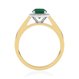 R-42346-EM-Y  Diamond & Emerald Halo Ring