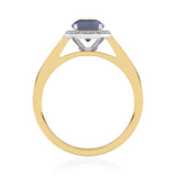 R-42346-SA-Y  Diamond & Sapphire Halo Ring