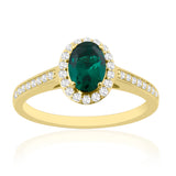 R-42347-EM-Y  Diamond & Emerald Halo Ring