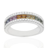 R-52503-CS-W  Diamond & Colour Sapphire Ring