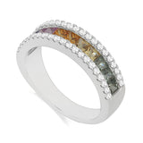 R-52503-CS-W  Diamond & Colour Sapphire Ring