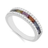 R-52504-CS-W  Diamond & Colour Sapphire Ring