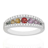 R-52508-CS-W  Diamond & Colour Sapphire Ring