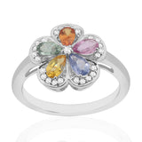 R-52509-CS-W  Diamond & Colour Sapphire Ring