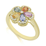 R-52509-CS-Y  Diamond & Colour Sapphire Ring