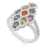 R-52510-CS-W  Diamond & Colour Sapphire Ring