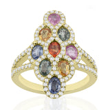 R-52510-CS-Y  Diamond & Colour Sapphire Ring