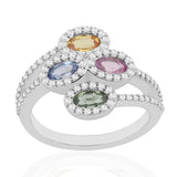 R-52511-CS-W  Diamond & Colour Sapphire Ring