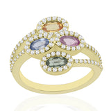 R-52511-CS-Y  Diamond & Colour Sapphire Ring