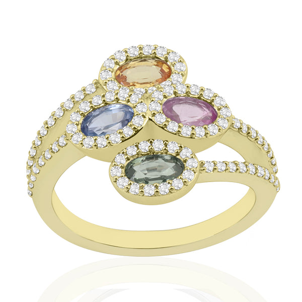 R-52511-CS-Y  Diamond & Colour Sapphire Ring