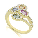 R-52511-CS-Y  Diamond & Colour Sapphire Ring