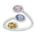 R-52513-CS-W  Diamond & Colour Sapphire Ring