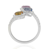 R-52513-CS-W  Diamond & Colour Sapphire Ring