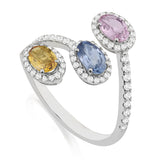 R-52513-CS-W  Diamond & Colour Sapphire Ring