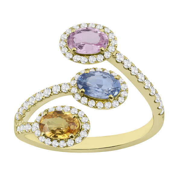 R-52513-CS-Y  Diamond & Colour Sapphire Ring