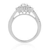 R-65432-AD-W  Diamond Double Halo Cluster Ring