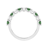 R-81220-EM-W  Lab Diamond & Emerald Eleven Stone Ring (EGL Report Included)