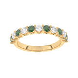 R-81220-EM-Y  Lab Diamond & Emerald Eleven Stone Ring (EGL Report Included)