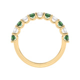 R-81220-EM-Y  Lab Diamond & Emerald Eleven Stone Ring (EGL Report Included)