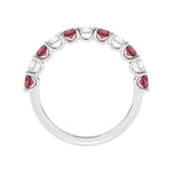 R-81220-RU-W  Lab Diamond & Ruby Eleven Stone Ring (EGL Report Included)