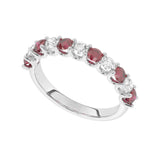 R-81220-RU-W  Lab Diamond & Ruby Eleven Stone Ring (EGL Report Included)