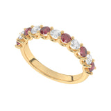 R-81220-RU-Y  Lab Diamond & Ruby Eleven Stone Ring (EGL Report Included)