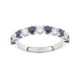 R-81220-SA-W  Lab Diamond & Sapphire Eleven Stone Ring (EGL Report Included)