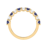 R-81220-SA-Y  Lab Diamond & Sapphire Eleven Stone Ring (EGL Report Included)