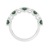 R-81240-EM-W  Lab Diamond & Emerald Nine Stone Ring (EGL Report Included)