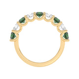 R-81240-EM-Y  Lab Diamond & Emerald Nine Stone Ring (EGL Report Included)