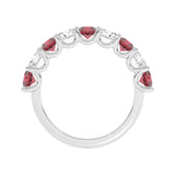 R-81240-RU-W  Lab Diamond & Ruby Nine Stone Ring (EGL Report Included)