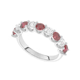 R-81240-RU-W  Lab Diamond & Ruby Nine Stone Ring (EGL Report Included)