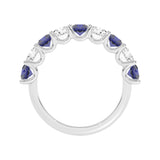 R-81240-SA-W  Lab Diamond & Sapphire Nine Stone Ring (EGL Report Included)