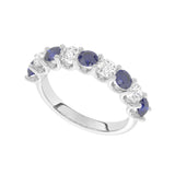 R-81240-SA-W  Lab Diamond & Sapphire Nine Stone Ring (EGL Report Included)