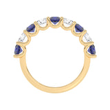 R-81240-SA-Y  Lab Diamond & Sapphire Nine Stone Ring (EGL Report Included)