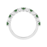 R-81320-EM-W  Lab Diamond & Emerald Thirteen Stone Ring (EGL Report Included)