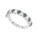 R-81320-EM-W  Lab Diamond & Emerald Thirteen Stone Ring (EGL Report Included)