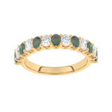 R-81320-EM-Y  Lab Diamond & Emerald Thirteen Stone Ring (EGL Report Included)