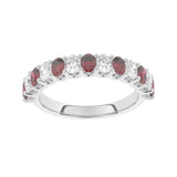 R-81320-RU-W  Lab Diamond & Ruby Thirteen Stone Ring (EGL Report Included)