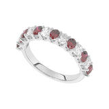 R-81320-RU-W  Lab Diamond & Ruby Thirteen Stone Ring (EGL Report Included)