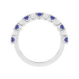 R-81320-SA-W  Lab Diamond & Sapphire Thirteen Stone Ring (EGL Report Included)