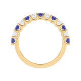 R-81320-SA-Y  Lab Diamond & Sapphire Thirteen Stone Ring (EGL Report Included)