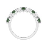 R-81340-EM-W  Lab Diamond & Emerald Nine Stone Ring (EGL Report Included)