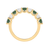 R-81340-EM-Y  Lab Diamond & Emerald Nine Stone Ring (EGL Report Included)