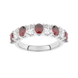 R-81340-RU-W  Lab Diamond & Ruby Nine Stone Ring (EGL Report Included)