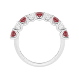 R-81340-RU-W  Lab Diamond & Ruby Nine Stone Ring (EGL Report Included)