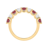 R-81340-RU-Y  Lab Diamond & Ruby Nine Stone Ring (EGL Report Included)